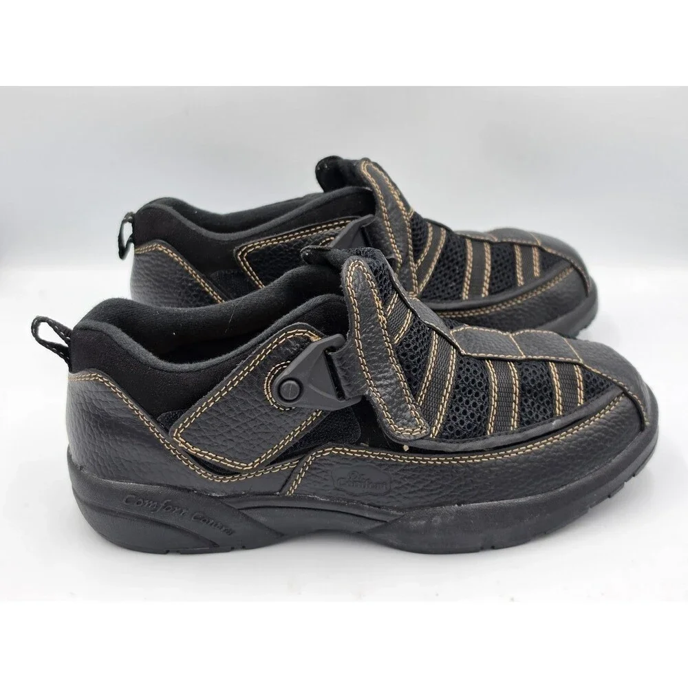 DR COMFORT EDWARD X-DEPTH 9610 LEATHER DIABETIC SHOES BLACK MENS 9.5 XW WIDE